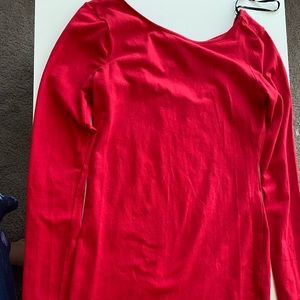 Red Long Sleeved Dress